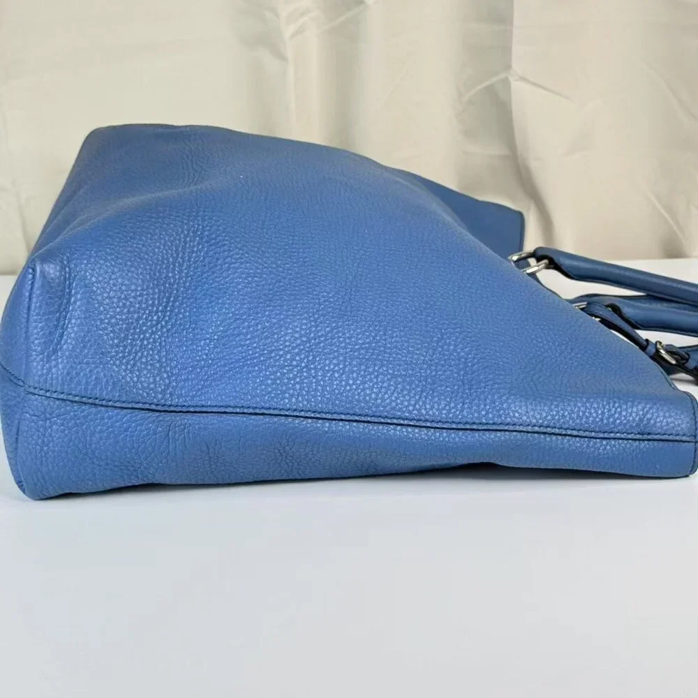 Prada Blue Leathe Convertible Shopper Tote - Picture 4 of 11